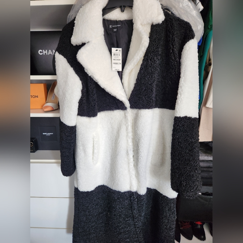 I.N.C International Concepts Black and White Coat